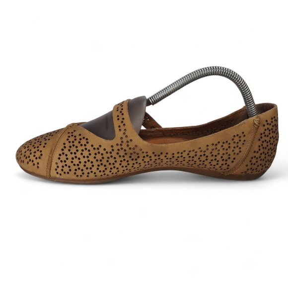 OluKai Nene Perforated Slip-on Mary Jane Flats Women's 10 Tan Leather - Picture 6 of 11
